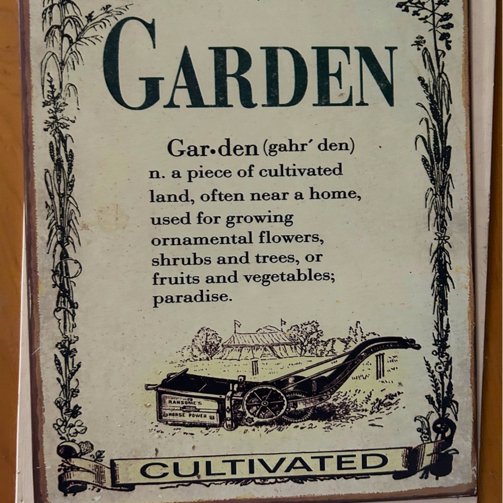 Garden sign medium size decor
